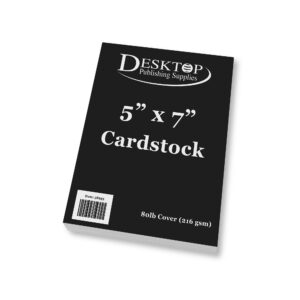 Black 5x7 Cardstock Sheets - Thick 80lb Cover Stock - For making Invitations, Postcards, Index Cards (50 Sheets Pack)