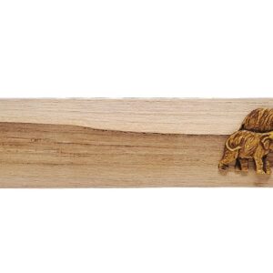 WitnyStore 7" Long Carved Wooden Bookmark Elephant Walking and Baby Lifting Trunk Handmade Unique Craft Accessory Collectibles Gift Souvenir