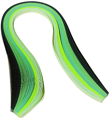 ODETOJOY Quilling Paper Gradient Quilling Strips 5MM Crafts Paper Filigrana Color Ramps Chromatic Crescendo 120pcs Length 21inch (Green)