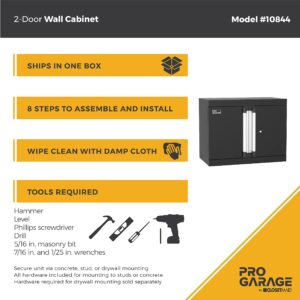 ClosetMaid ProGarage Wall Cabinet with Two Doors Lock and Shelf, for Garage Storage, Heavy Duty Steel, Black