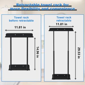 Towel Racks Towel Storage Organizer for Bathroom Wall Mounted, Adjustable Metal Towel Holder for Rolled Bath Towels, Face Towels, Hand Towels, Washcloths