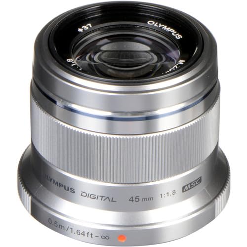 OM SYSTEM OLYMPUS M.Zuiko Digital 45mm F1.8 Silver For Micro Four Thirds System Camera, Compact Design Beautiful, Bokeh Bright