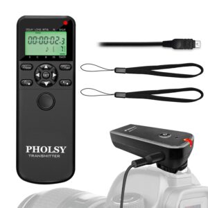 pholsy o6 for olympus remote shutter wireless timer remote with lcd and hdr for olympus omd em1, em5 ii, em10 ii, pen-f, epl8, epl7, epl6, epl5, epl3, epl2, ep5, e600 replace olympus rm-uc1