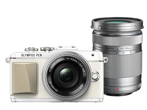 olympus pen lite e-pl7 (white) with 14-42mm ez and 40-150mm lens (silver) - international version (no warranty)