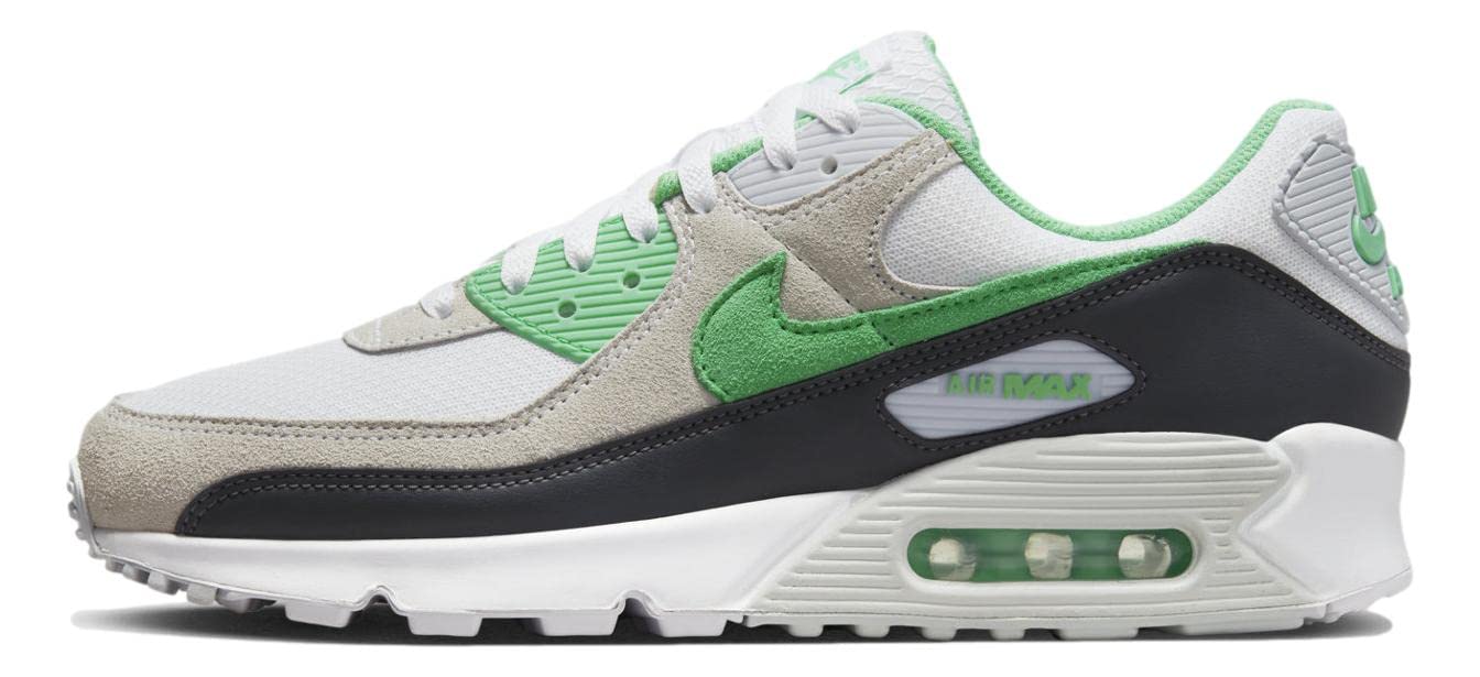 Nike Air Max 90 Men's Shoes (White/Spring Green-Anthracite, us_Footwear_Size_System, Adult, Men, Numeric, Medium, Numeric_11)