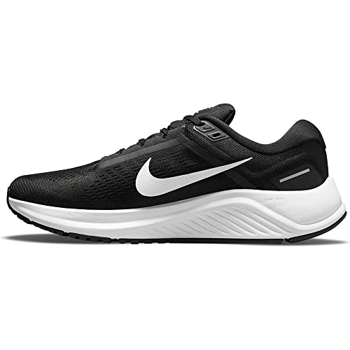 NIKE Air Zoom Structure 24 Men's Trainers Sneakers Road Running Shoes DA8535 (Black/White 001), Black White, 12