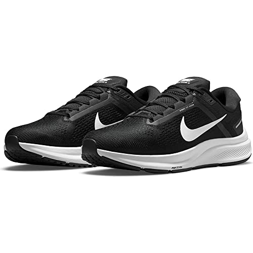 NIKE Air Zoom Structure 24 Men's Trainers Sneakers Road Running Shoes DA8535 (Black/White 001), Black White, 12