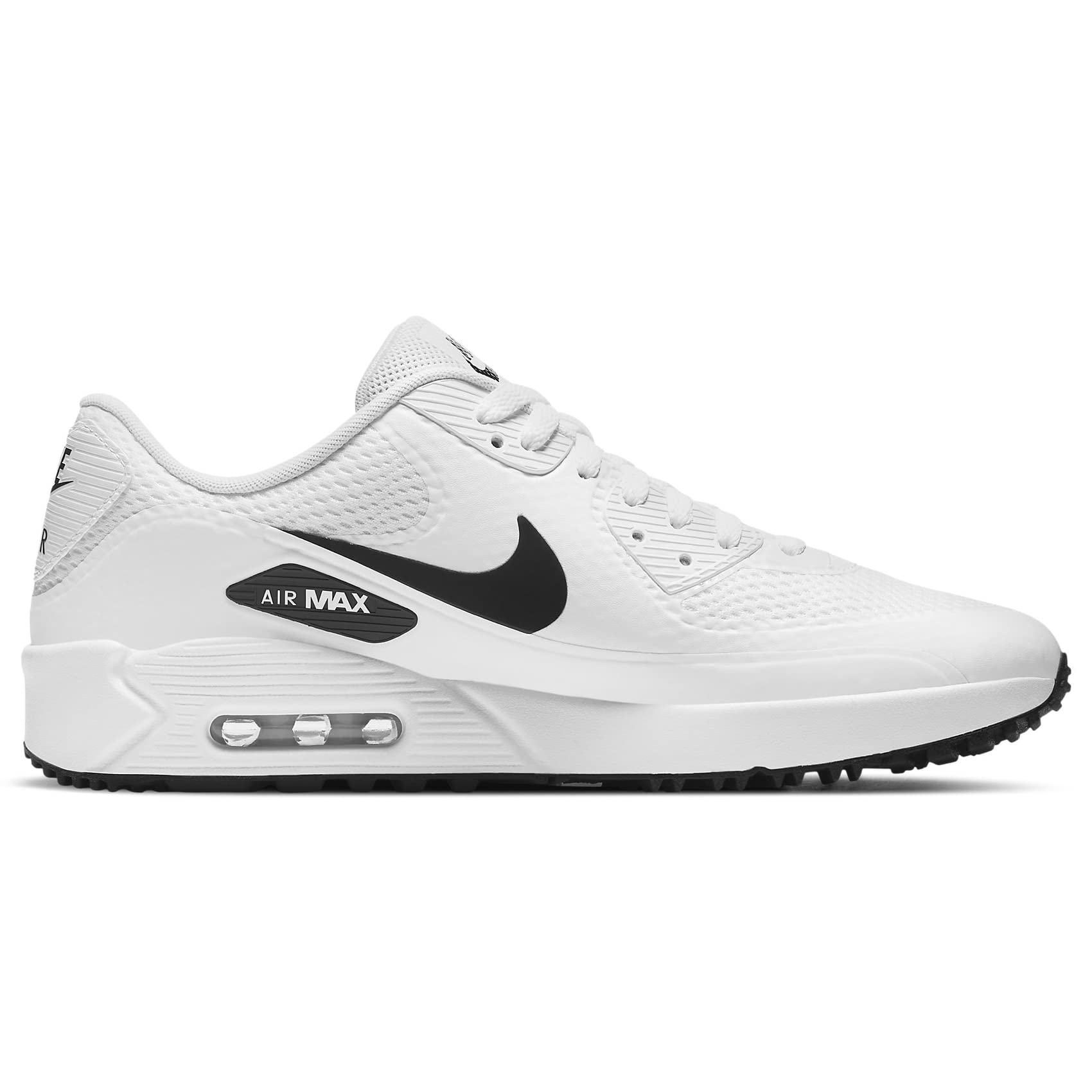 Nike Men's Air Max 90 G Spikeless Golf Shoes, White/Black, 12