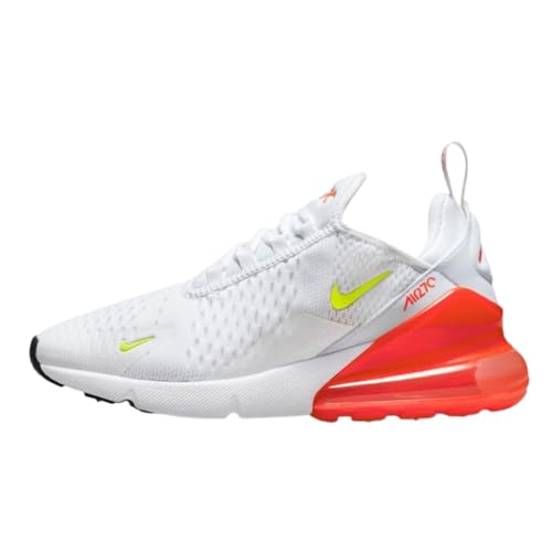 Nike Women's Air Max 270 (White/Volt-Bright Crimson, 7)