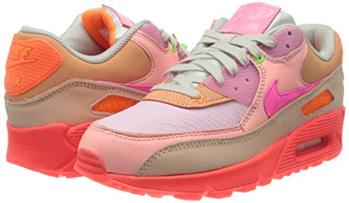 Nike Women's Air Max 90, Bright Crimson/Pure Platinum, 10.5