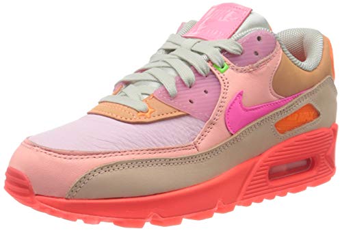 Nike Women's Air Max 90, Bright Crimson/Pure Platinum, 10.5