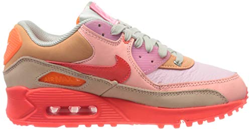 Nike Women's Air Max 90, Bright Crimson/Pure Platinum, 10.5