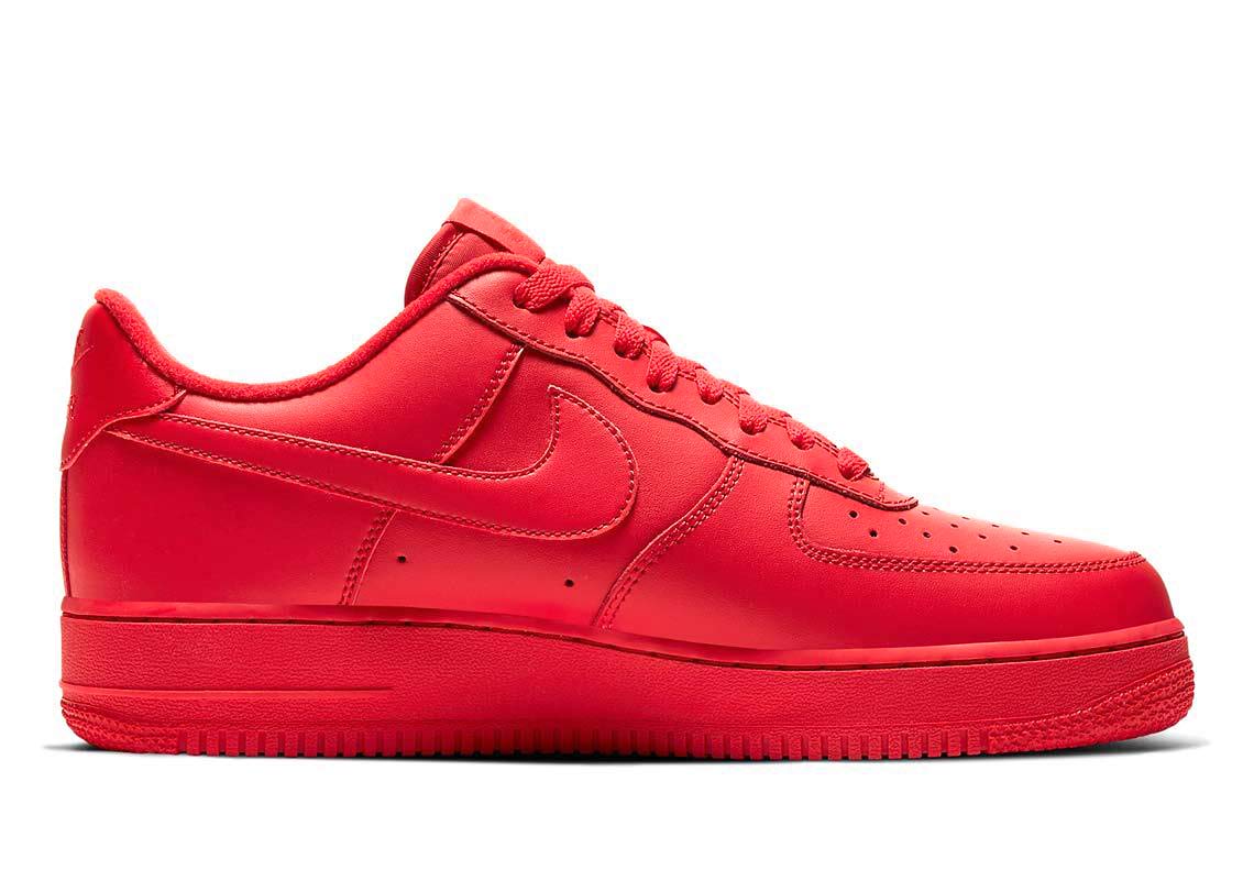 Nike Air Force 1 '07 Lv8 1 Mens Cw6999-600 Size 8, University Red/University Red-black