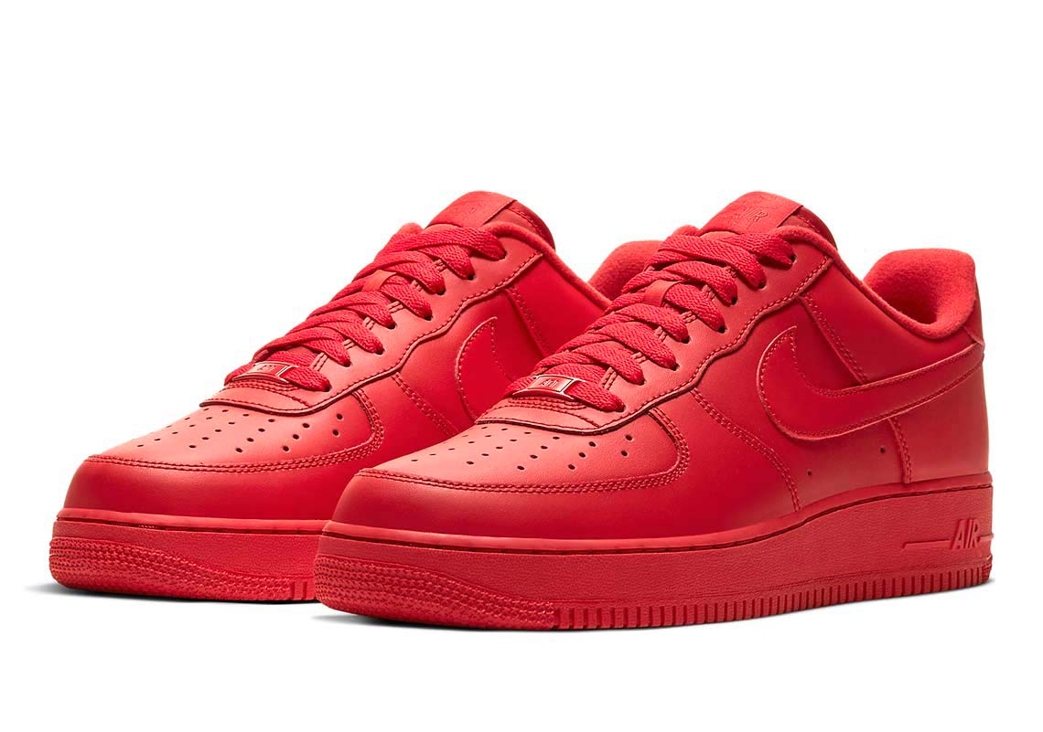 Nike Air Force 1 '07 Lv8 1 Mens Cw6999-600 Size 8, University Red/University Red-black