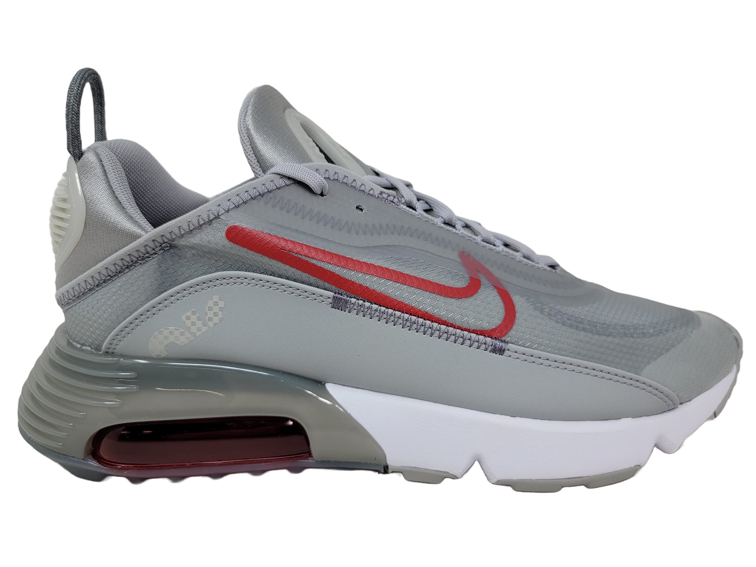 Nike Men's Air Max 2090 DC4117 Running Shoes, Lt Smoke Grey/University Red, 10 M US