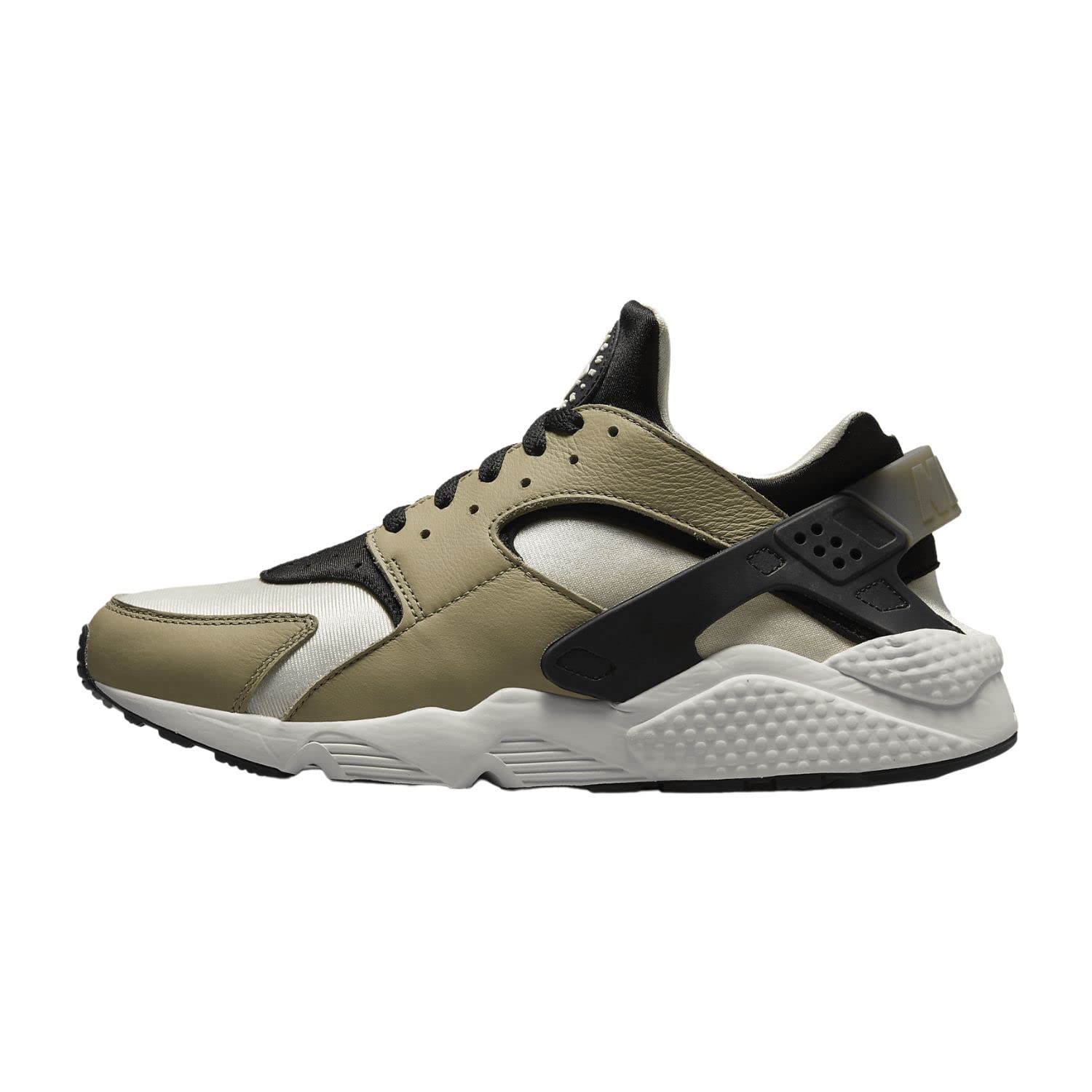 Nike Air Huarache Men's Shoes Size- 9.5, Black/Khaki-phantom