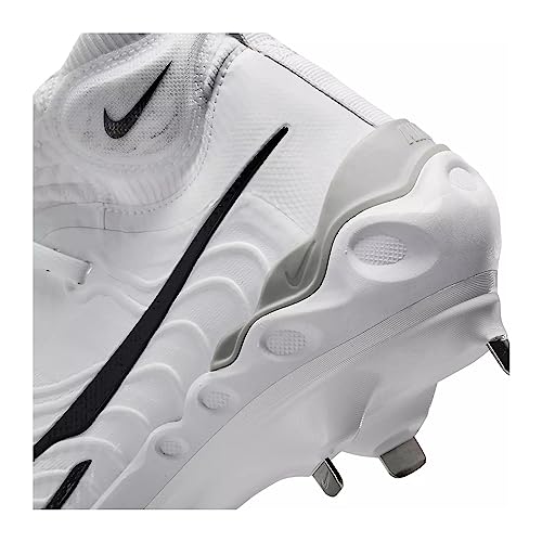 Nike Alpha Huarache NXT DJ6517-100 White-Black-Wolf Grey Men's Metal Baseball Cleats 8.5 US