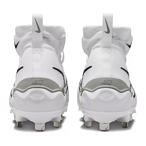 Nike Alpha Huarache NXT DJ6517-100 White-Black-Wolf Grey Men's Metal Baseball Cleats 8.5 US