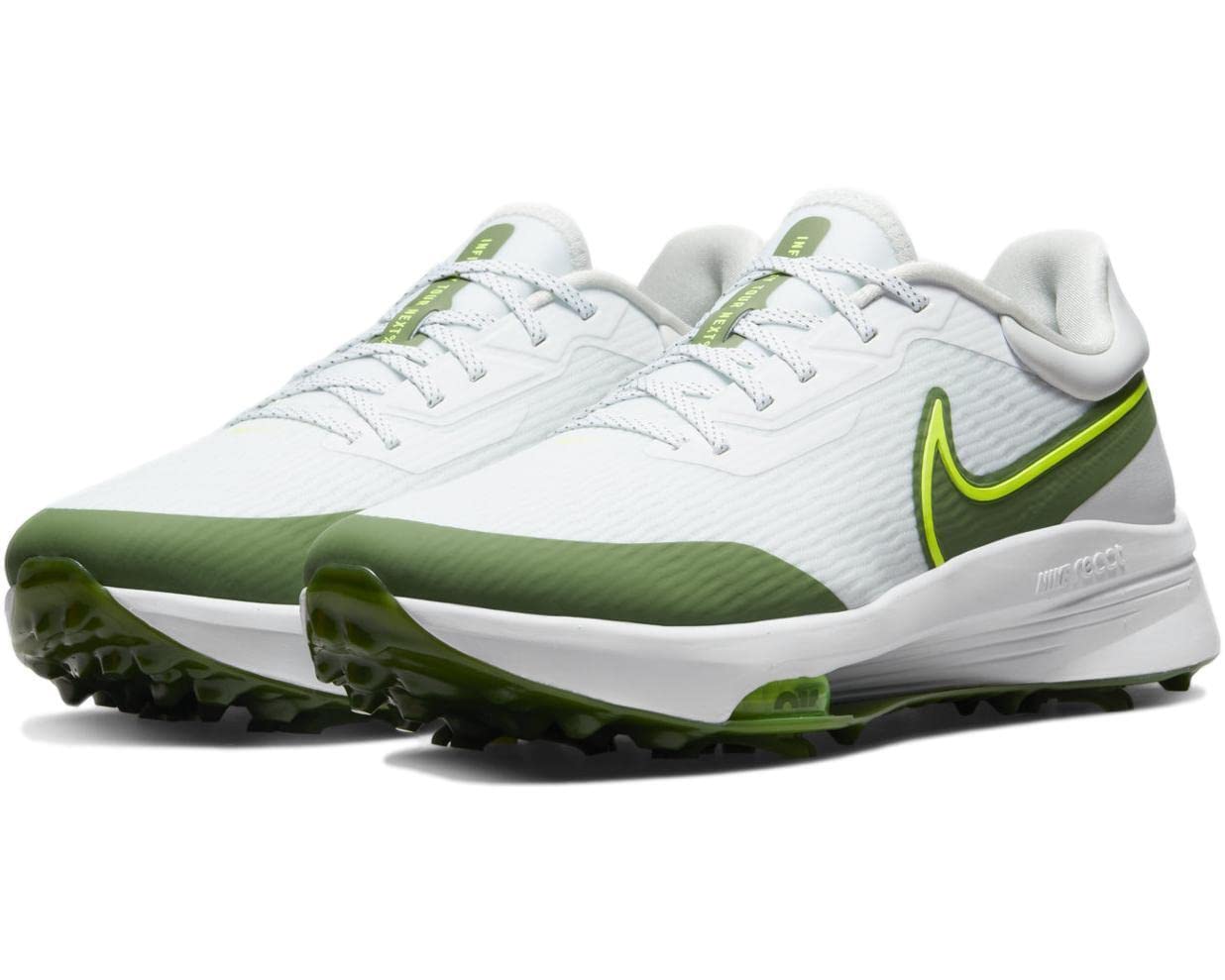 Nike Air Zoom Infinity Tour Next% 'White Treeline Men's Golf Cleats (White/Treeline, us_Footwear_Size_System, Adult, Men, Numeric, Medium, Numeric_9)