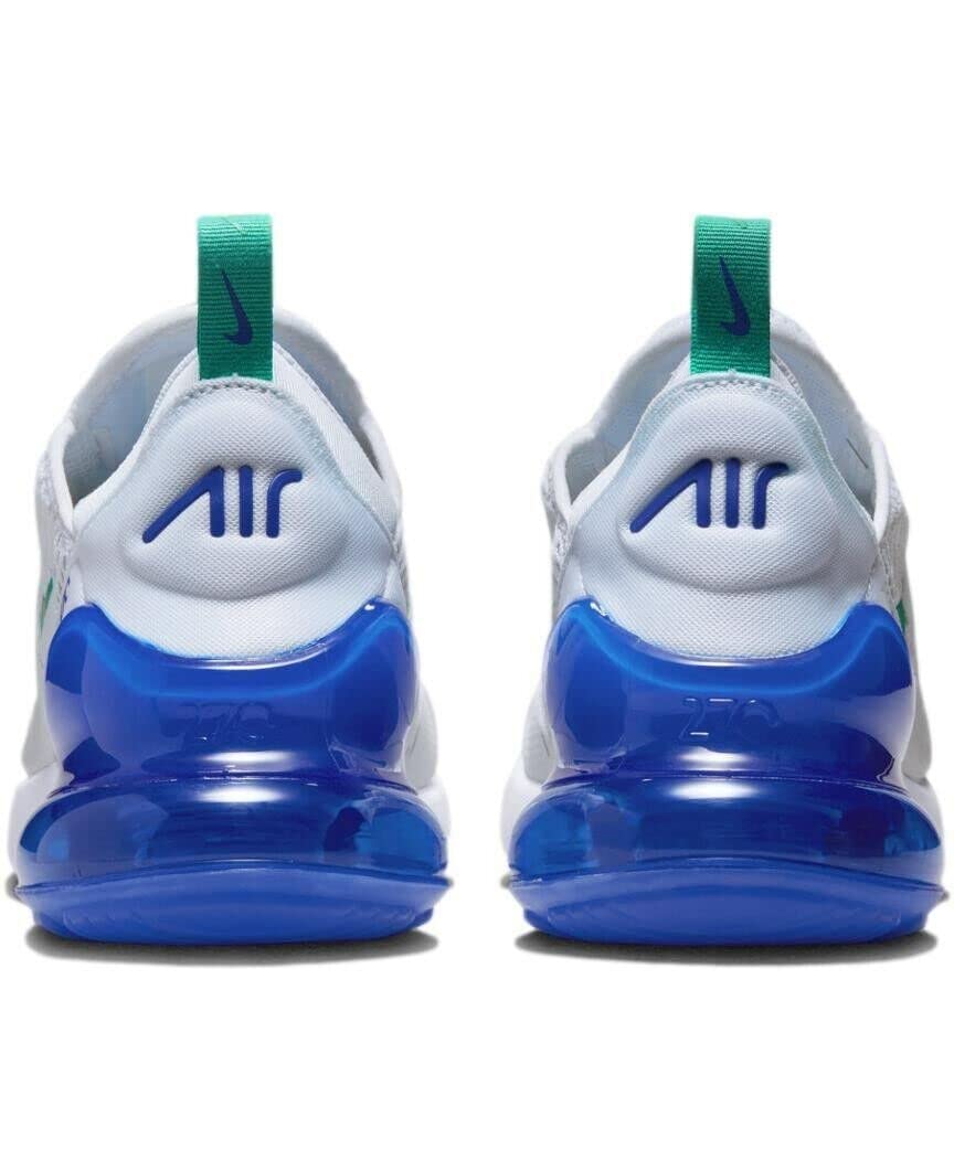 NIKE Women's AIR MAX 270 Shoes, White/Neptune Green-lapis, 8.5