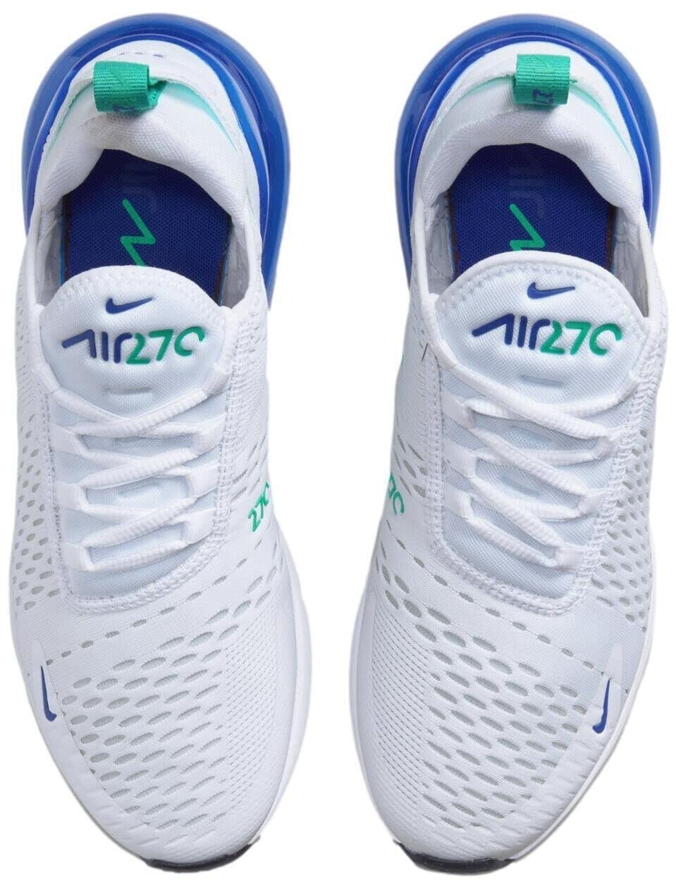 NIKE Women's AIR MAX 270 Shoes, White/Neptune Green-lapis, 8.5