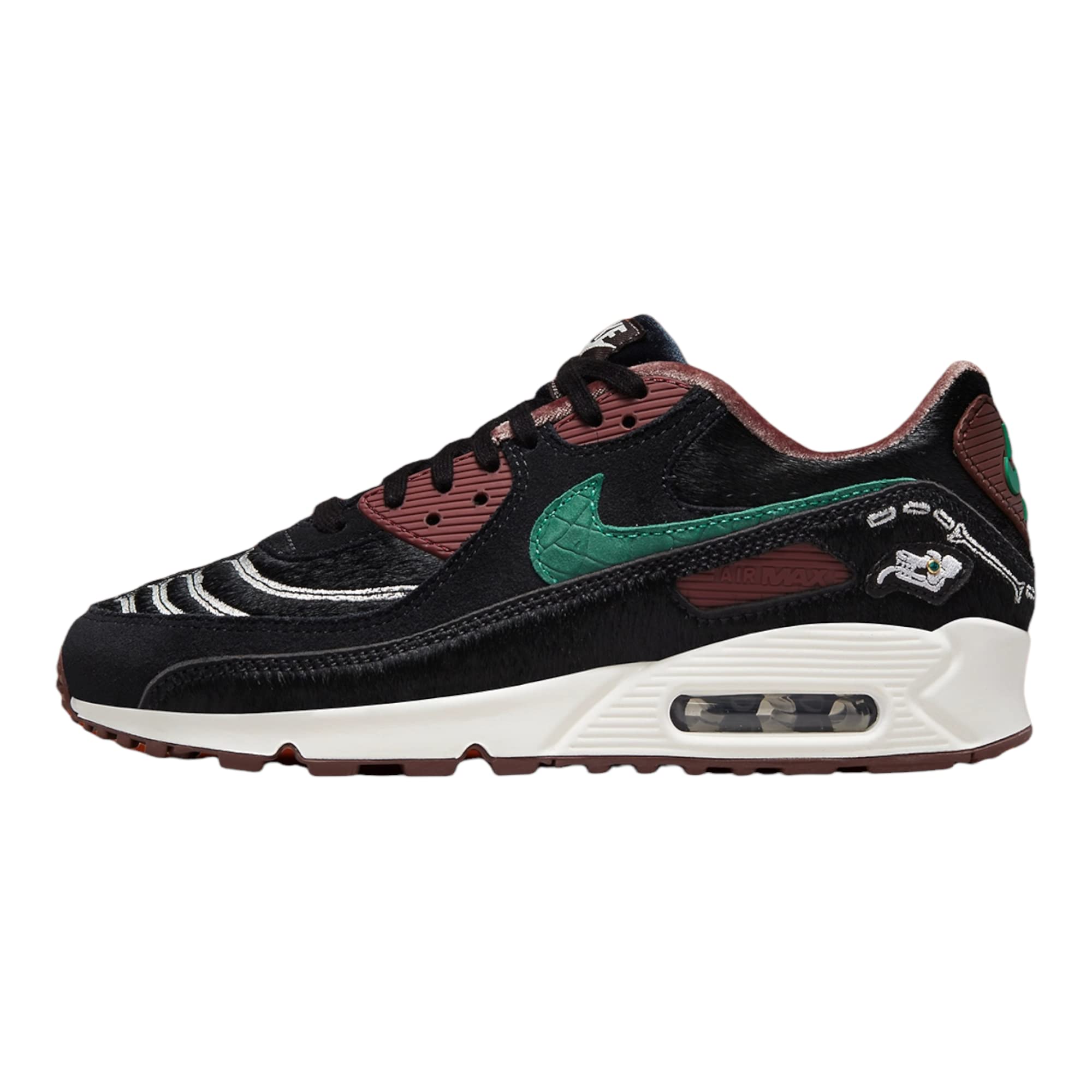 Nike Women's Air Max 9 Shoe, Black/Green Noise-sail, 7.5