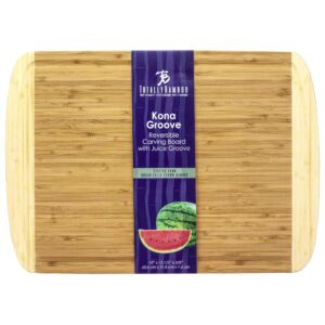 Totally Bamboo Kona Groove Bamboo Carving & Cutting Board, 18" x 12-1/2"