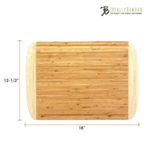 Totally Bamboo Kona Groove Bamboo Carving & Cutting Board, 18" x 12-1/2"