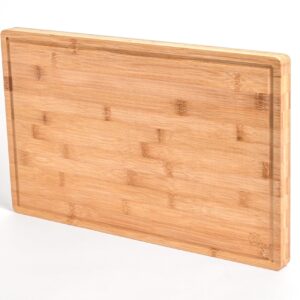 Daisy's Findings Wooden Cutting Boards For Kitchen - Bamboo Cutting Board with Grooves - Chopping Boards for Meat, Vegetables, Fruits - Ideal for Charcuteries or Cheese Boards - Large, Thick Board