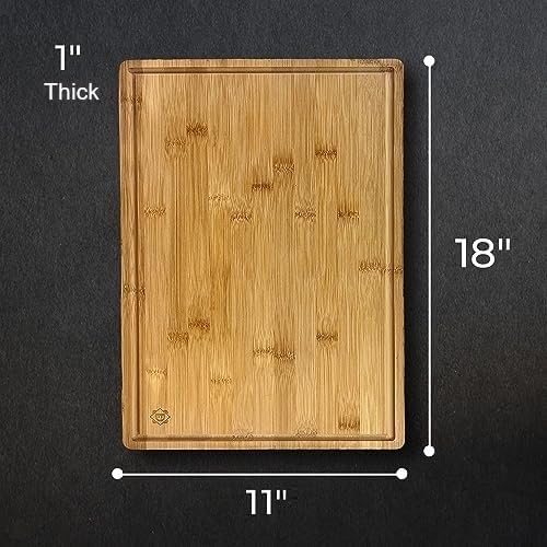 Daisy's Findings Wooden Cutting Boards For Kitchen - Bamboo Cutting Board with Grooves - Chopping Boards for Meat, Vegetables, Fruits - Ideal for Charcuteries or Cheese Boards - Large, Thick Board