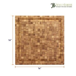 Totally Bamboo Pro Board Bamboo Carving and Cutting Board, 16" x 16" x 2"