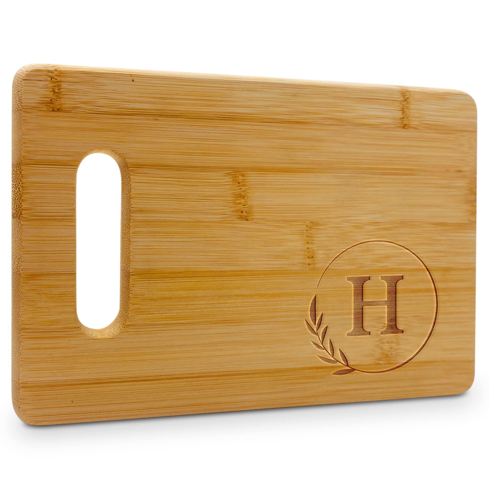 Personalized Cutting Boards - Small Monogrammed Engraved Cutting Board (H) - 9x6 Customized Bamboo Cutting Board with Initials - Wedding Kitchen Gift - Wooden Custom Charcuterie Boards by On The Rox