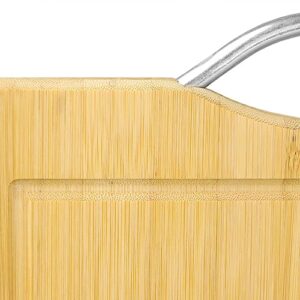 Home Basics CB44252 Bamboo Cutting Board with Handle, Medium, Natural