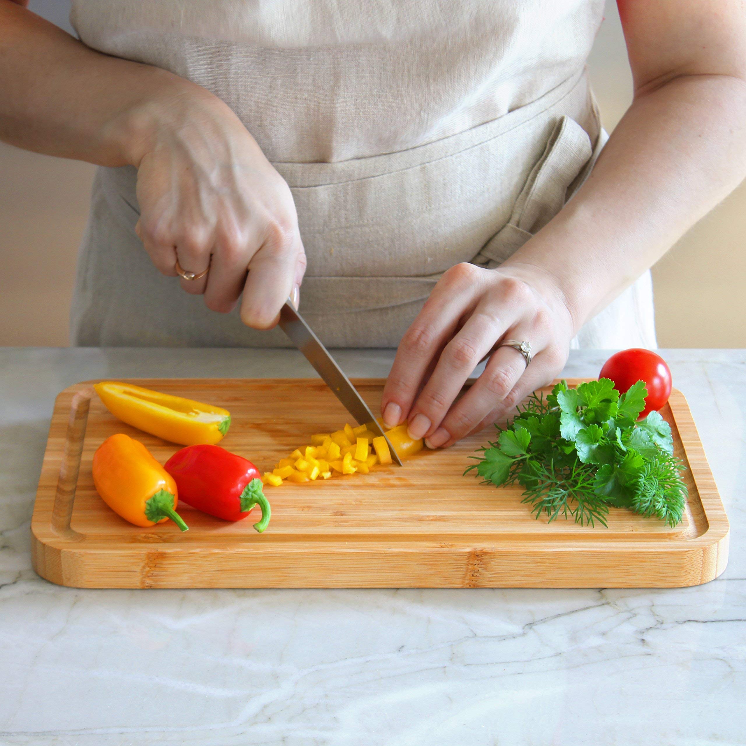 Extra Large Bamboo Cutting Boards with Small Bamboo Cutting Board with Juice Groove