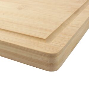 BambooMN Heavy Duty Premium Bamboo Cutting Board - 15.75" x 11.75" x 0.75" - Grooved - 10 Pieces