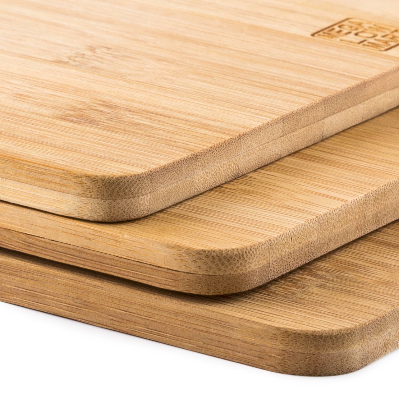 MEGALOWMART All Natural 3 Piece Double-Ply Bamboo Wood Cutting Board Set