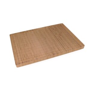 BambooMN Premium Bamboo End Grain Kitchen Cutting Board with Juice Grooves - 16.9" x 11.75" x 1" - 1 Piece