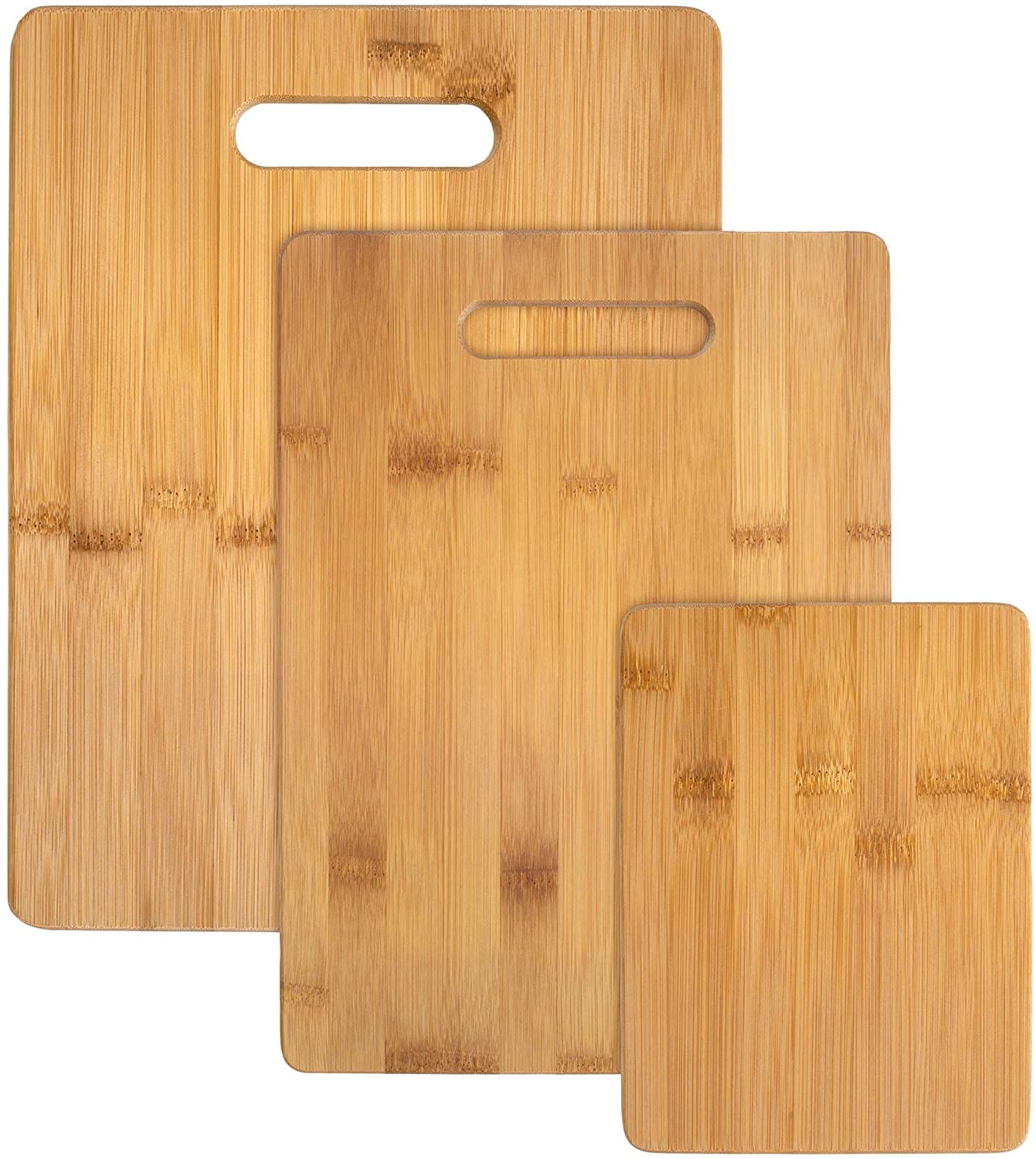 Bamboo Natural Wood Cutting Board (Set of 3) (Large)