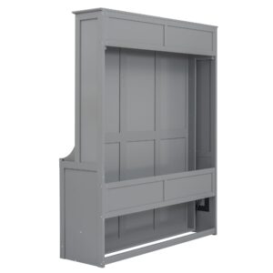 SOFTSEA Queen Size Murphy Bed Cabinet with Shelf