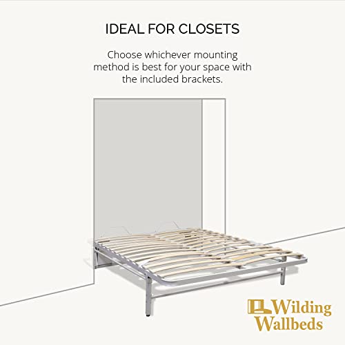 Wilding Wallbeds Deluxe Murphy Bed Frame Vertical Wallbed, DIY Wood Frame for Folding Cabinet, Pull-out Bed, Hidden Bed (Full)