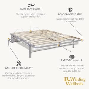 Wilding Wallbeds Deluxe Murphy Bed Frame Vertical Wallbed, DIY Wood Frame for Folding Cabinet, Pull-out Bed, Hidden Bed (Full)