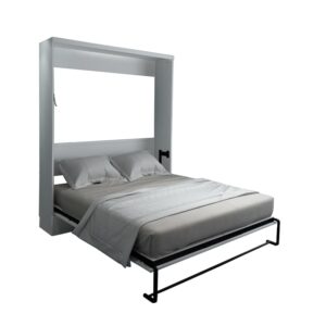 RoomAndLoft Queen Size White Murphy Wall Bed in Solid Wood, No Box Spring Needed, Easy Assembly