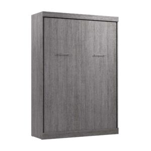 bestar nebula 59w full murphy bed in bark gray, sleeping arrangement for multipurpose room