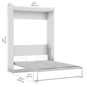 Bestar Nebula 59W Full Murphy Bed in Bark Gray, Sleeping Arrangement for Multipurpose Room