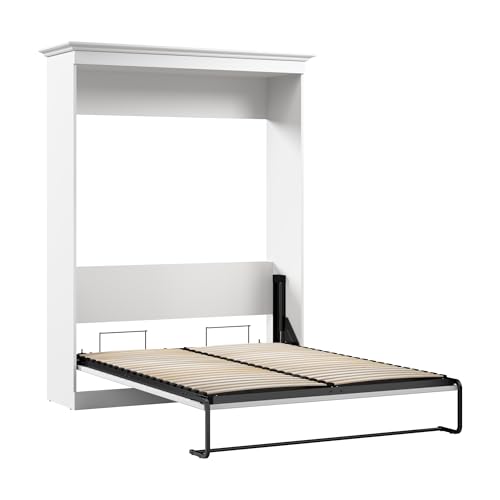 Bestar Versatile 65W Queen Murphy Bed in White, Sleeping Arrangement for Multipurpose Area, Bedroom, Guest Room, or Living Room