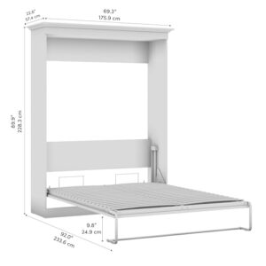 Bestar Versatile 65W Queen Murphy Bed in White, Sleeping Arrangement for Multipurpose Area, Bedroom, Guest Room, or Living Room