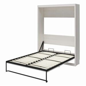 Atlin Designs Modern Wood Queen Size Murphy Wall Bed in Ivory Oak