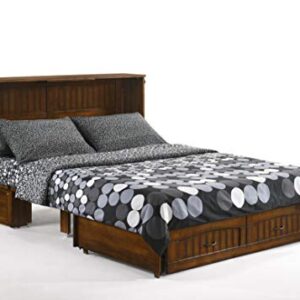 IQ FURNITURE Alpine Queen Murphy Cabinet Bed, Heritage Brown