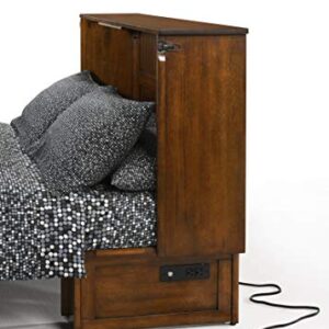 IQ FURNITURE Alpine Queen Murphy Cabinet Bed, Heritage Brown