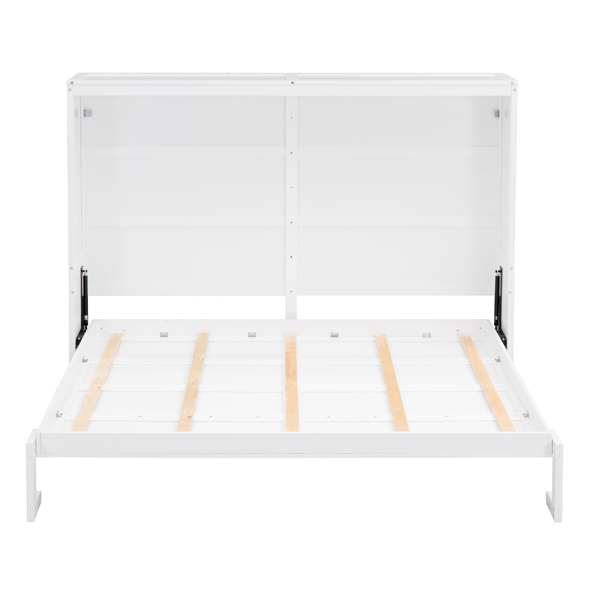 GAOWEI Queen Size Murphy Bed Wall Bed Bedroom Furniture Folding Bed Cabinet Bed Murphy Bed Cabinet Horizontal Murphy Bed Queen (White)